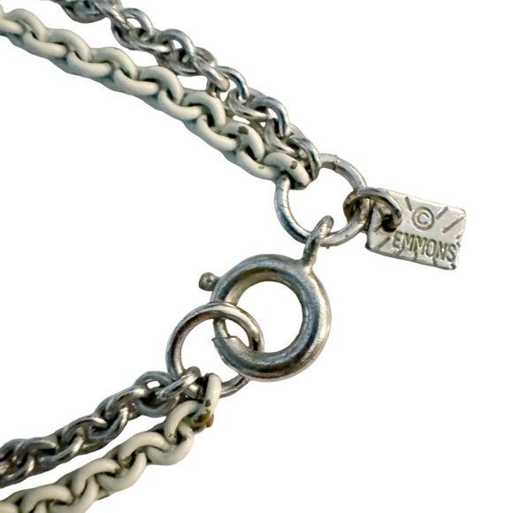 Emmons White & Silver Tasseled Sno-Ball Choker Necklace - Picture 13 of 14